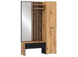 , Schwarz, Eiche Artisan , Holzwerkstoff , 122x190x38 cm ,