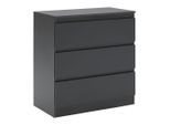 Mömax , Anthrazit , Holzwerkstoff , 3 Schublade(n) Schubladen , 77x80x42 cm , FSC MIX , stehend , Kleinmöbel, Kommoden, Kommoden