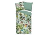 Möbelix , Grün , Textil , Blätter , 155x220 cm , atmungsaktiv , Heimtextilien, Schlaftextilien, Bettwäsche, Satin Bettwäsche