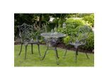 Gardenson , Graphitfarben , Metall , Floral , rund , 70x70x68 cm , Gartenmöbel, Gartentische, Gartentische