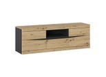 Möbelix , Anthrazit, Eiche Artisan , Holzwerkstoff , 2 Fächer , 1 Schublade(n) Schubladen , 150x49.8x39.9 cm ,
