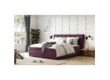 Mid.you , Violett , Textil, Holzwerkstoff , teilmassiv , H3 + H4 , 180x200 cm , FSC , gepolstertes Kopfteil, Stoffauswahl, in verschiedenen Größen erhältlich, Matratzenauswahl, Härtegradauswahl , Schlafzimmer, Betten, Boxspringbetten