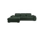 Livetastic , Dunkelgrün , Textil , Uni , Füllung: Schaumstoff , L-Form , 314x184 cm , Made in EU , Liegefunktion, seitenverkehrt erhältlich, Rücken echt, Armteil links, Armteil rechts , Wohnzimmer, Sofas & Couches, Schlafsofas, Ecksofas mit Schlaffunktion