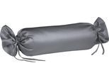 Nackenrollenbezug FLEURESSE "Colours", grau (steingrau), B:15cm L:40cm, Mako-Satin, Obermaterial: 100% Baumwolle, Kissenbezüge, Nackenrollenbezug, Mako Satin, glänzend, glatt, Premium Qualität
