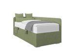Möbelix , Grün , Holz, Textil , 90x200 cm , Bettkasten, gepolstertes Kopfteil, für Lattenrost geeignet,Federleisten mit Duokappen, Mittelgurt, nicht verstellbar , Schlafzimmer, Betten, Polsterbetten
