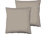 Kissenbezüge FLEURESSE "Colours", grau (taupe), B:40cm L:40cm, Interlock-Jersey, Obermaterial: 100% Baumwolle, Kissenbezüge, Kissenbezüge, edler, bügelfreier Interlock-Jersey aus 100% Baumwolle