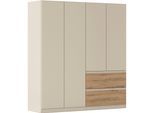 Drehtürenschrank RAUCH "Kleiderschrank Schrank Garderobe COSTA in den Breiten 91/136/181 cm", beige (champagner), eiche artisan, eingriffe beige (champagner), B:181cm H:197cm T:54cm, Holzwerkstoff, Schränke, Drehtürenschrank, viel Platz, grifflose Front und Push-to-Open Funktion MADE IN GERMANY