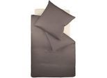 Bettwäsche FLEURESSE "Colours in 135x200, 155x220 oder 200x200 cm", braun (espresso), B/L: 155cm x 200cm, 1 Stk., 1 Stk., Mako-Satin, B/L: 80cm x 80cm, 2 Stk., Mako-Satin, Obermaterial: 100% Baumwolle, Bettwäsche, Bettwäsche, Bettwäsche aus 100% Baumwolle, uni, mit Reißverschluss