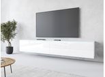Lowboard HOME AFFAIRE "LOWBOARD VERA, wahlweise mit oder ohne Beleuchtung", weiß (korpus weiß matt, front weiß hochglanz), B:180cm H:30cm T:33cm, Sideboards, Lowboard, Modernes griffloses TV-Board, 180 cm TV-Schrank, stehend und hängend