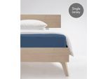 Spannbettlaken FLEURESSE "Jenny C aus feinfädigem Mako-Jersey", blau (denim), L:220cm, Mako-Jersey, Obermaterial: 100% Baumwolle, Bettlaken, Spannbettlaken, für Matratzen bis 23 cm Höhe