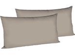 Kissenbezüge FLEURESSE "Colours", grau (taupe), B:40cm L:80cm, Interlock-Jersey, Obermaterial: 100% Baumwolle, Kissenbezüge, Kissenbezüge, edler, bügelfreier Interlock-Jersey aus 100% Baumwolle
