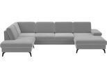 Wohnlandschaft SIT & MORE "Morris Jubi", grau, B:335cm H:82cm T:212cm, 100% Polyester, Sofas, Wohnlandschaft, wahlweise mit Armteilverstellung, Bettfunktion & Bettkasten