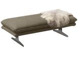 Polsterhocker W.SCHILLIG, schwarz (pepper s22), B:145cm H:43cm T:71cm, Flachgewebe S22 (100% Polyester), Hocker, Polsterhocker, Füße in Chrom glänzend