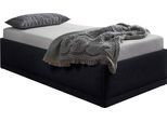 Polsterbett "Texel", schwarz, B:126cm H:34cm L:206cm, Bezug Bett: Veloursstoff 100% Polyester oder Microfaser (100% Polyester);Bonnell-Federkernmatratze: 51% Polypropylen, 39% Polyester und 10% Baumwolle;Kaltschaummatratze: 100% Polyester, Bezug abnehm- und waschbar bis 60C;Kissenbezug: 100% Polyester, Füllung : 100% Polyester (Hohlfaser), WESTFALIA SCHLAFKOMFORT, Betten, Polsterbett, Standardhöhe