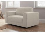 Sessel OTTO HOME "Hobro Loungesessel", beige, B:109cm H:60cm T:102cm, Luxus-Microfaser Lederoptik (100% Polyester);Struktur grob (100% Polyester);Samtoptik (100% Polyester), Sessel, Sessel, in 3 Bezugsqualitäten in vielen Farben, Design by Morten Georgsen