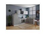 Eckküche Malia m. Geräten ca. 280x172cm Grau/Weiß