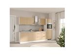Küchenblock Glasgow m. Geräten Weiß/Eichefarben