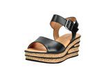 Keilsandalette GABOR "Gabor Sandalen Leder", Damen, Gr. 40, schwarz, Leder, Schuhe
