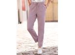 Jogger Pants INSPIRATIONEN, Damen, Gr. 24, Kurzgrößen, mauve, 58% Viskose, 36% Polyamid, 6% Elasthan, unifarben, lang, Hosen