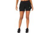 Laufshorts ASICS "ROAD 2-N-1 3.5IN SHORT", Damen, Gr. XL (46/48), N-Gr, schwarz (performance schwarz, performance schwarz), Obermaterial: 100% Polyester, Hosen
