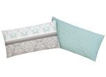 Kissenbezüge OTTO HOME "Cremona", grau (grau, mint), B:80cm L:40cm, Linon, Obermaterial: 100% Baumwolle, Kissenbezüge, Kissenbezüge, floraler Kissenbezug, geeignet für Kinder, OEKO-TEX zertifiziert