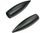Gardinenstangen-Endstück LIEDECO "Bullet", schwarz, H:2,2cm L:8cm Ø:1,6cm, Gardinenstangenendstücke, Gardinenstangen-Endstück, für Gardinenstangen Ø 16 mm