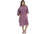 Badeponcho OTTO HOME "Lillou, Surfponcho ideal für Sauna, Spa & im Urlaub" Gr. S, lila (mauve), L:100cm, Microfaser, Hausmäntel, weich und kuschelig, plüsch, Fleece, Unisex, für Damen und Herren