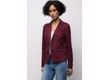 Kurzblazer STREET ONE, Damen, Gr. 46, truffle rot, Web, 73% Baumwolle, 24% Polyester, 3% Elasthan, Strukturmuster, regular fit normal, V-Ausschnitt, normaler Saum, Blazer Kurzblazer, mit Struktur-Muster