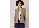 Kurzblazer STREET ONE, Damen, Gr. 46, light terra mocha, Web, 73% Baumwolle, 24% Polyester, 3% Elasthan, Strukturmuster, regular fit normal, V-Ausschnitt, normaler Saum, Blazer Kurzblazer, mit Struktur-Muster