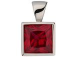 Kettenanhänger JOBO "Anhänger quadratisch 9 mm", rot, rot, Schmuckanhänger, Damen, Silber 925 (Sterlingsilber), Kettenanhänger, 925 Silber mit Zirkonia