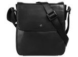 Umhängetasche BUGATTI "BLACK MAGIC", Mädchen, Gr. B/H/T: 20cm x 22cm x 5cm onesize, schwarz, Leder, leicht glänzend, unifarben, Taschen Umhängetasche, echt Leder