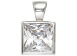 Kettenanhänger JOBO "Anhänger quadratisch 9 mm", weiß, weiß, Schmuckanhänger, Damen, Silber 925 (Sterlingsilber), Kettenanhänger, 925 Silber mit Zirkonia