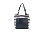 TOM TAILOR Damen TTELODIE M Shopper mit Streifenmuster, blau, Gestreift, Gr. ONESIZE