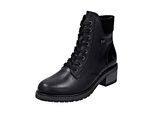 Schnürstiefelette REMONTE "Remonte Stiefelette Leder/Synthetik", Damen, Gr. 40, schwarz, schwarz, Leder, Synthetik, Schuhe Schnürstiefelette