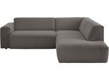 Ecksofa DIE PLANBAR "MP-IN24083", harry grau, B:254cm H:75cm T:227cm, 100% Polyester, Sofas, Ecksofa, SoftSitz-Kaltschaumpolsterung, wahlweise mit motorischer Vorziehbank