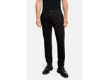 Stoffhose OLYMP "OLYMP Chino, slim fit", Herren, Gr. 32, Länge 34, schwarz, 67% Baumwolle, 24% Lyocell, 7% Polyester, 2% Elasthan, Hosen Stoffhose