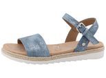 Sandale TOM TAILOR "Resa", Mädchen, Gr. 32, blau (jeansblau), Lederimitat, Schuhe Sandale, Sommerschuh, Sandalette, Kinderschuh mit Glitzerdetails