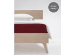 Spannbettlaken FLEURESSE "Jenny C aus feinfädigem Mako-Jersey", rot (bordeaux), L:200cm, Single-Jersey, Obermaterial: 100% Baumwolle, Bettlaken, Spannbettlaken, für Matratzen bis 23 cm Höhe