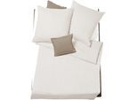 Bettwäsche FLEURESSE "Rio", beige (crema), B/L: 135cm x 200cm, 1 Stk., 1 Stk., Seersucker, B/L: 80cm x 80cm, 2 Stk., Seersucker, Obermaterial: 100% Baumwolle, Bettwäsche, Bettwäsche, Feine buntgewebte Seersucker-Bettwäsche mit Reißverschluss