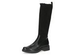 Stiefel CAPRICE, Damen, Gr. 39, XS-Schaft, schwarz, Leder, Textil, Schuhe Stiefel, Blockabsatz, Langschaftstiefel mit elastischem Schaft, XS-Schaft