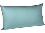 Kissenbezug FLEURESSE "Colours Mako Satin, 100% Baumwolle, mit Reißverschluss", blau (aqua), B:40cm L:80cm, Mako-Satin, Mako-Satin, Kissenbezüge, Kissenbezug, Mako Satin, glänzend, glatt, Premium Qualität