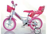 Kinderfahrrad DINO BIKES "12" Unicorn Einhorn stabiler Stahl-Rahmen, Stützräder, kindgerecht" Gr. 21, pink (weiß), Fahrräder, Kinder, 22cm, 12 Zoll (30,48cm), Kinderfahrrad, mit Stützrädern, Korb und Puppensitz