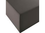 Spannbettlaken FLEURESSE "Comfort XL", grau (anthrazit), 1 Stk., Mako-Jersey, 100x200 100x210 100x220 90x200 90x210 90x220 40cm, Mako-Jersey, Obermaterial: 96% Baumwolle, 4% Elasthan (LYCRA), Bettlaken, Spannbettlaken, Mako-Jersey, für Matratzen bis 40 cm Höhe, Bettlaken, Spannbetttuch