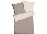 Bettwäsche KAEPPEL "Eternity", braun (cappuccino), B/L: 135cm x 200cm, 1 Stk., 1 Stk., Feinbiber, B/L: 80cm x 80cm, 2 Stk., Feinbiber, Obermaterial: 100% Baumwolle, Bettwäsche, Bettwäsche