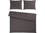 Bettwäsche Mäander XXL Graubraun ca. 200x220cm