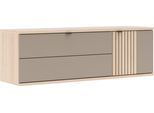Hängeschuhschrank INNOSTYLE "PISA Hängeschuhschrank", beige (basalt, riva eiche), B:133cm H:43cm T:38cm, Holzwerkstoff, MDF, Metall, Schränke, Hängeschuhschrank, Soft Close, AB- Kante, 1 Klappe, 4 Fächer