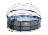 EXIT Stone Pool ø488x122cm mit Sandfilterpumpe - grau