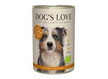 DOG'S LOVE Nassfutter Hund, Adult, Bio Pute mit Amaranth und Kürbis 6x400 g