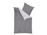 Bettwäsche KAEPPEL "Eternity", grau (steingrau), B/L: 135cm x 200cm, 1 Stk., 1 Stk., Mako-Satin, B/L: 80cm x 80cm, 2 Stk., Mako-Satin, Obermaterial: 100% Baumwolle, Bettwäsche, Bettwäsche