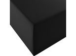 Spannbettlaken FLEURESSE "Comfort XL", schwarz, 1 Stk., Mako-Jersey, 100x200 100x210 100x220 90x200 90x210 90x220 40cm, Mako-Jersey, Obermaterial: 96% Baumwolle, 4% Elasthan (LYCRA), Bettlaken, Spannbettlaken, Mako-Jersey, für Matratzen bis 40 cm Höhe, Bettlaken, Spannbetttuch